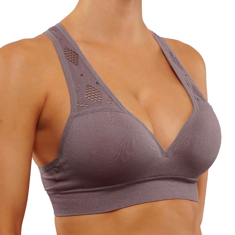 Women’s deep v sports bra push-up add volume